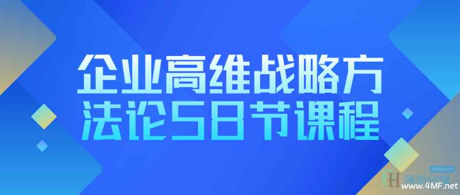 企业高维战略方法论58节课程-免费杂货铺