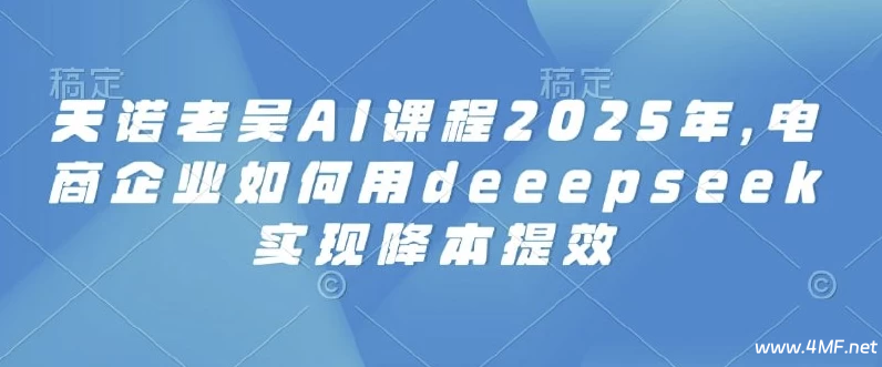 【学运营】电商企业如何用deeepseek实现降本提效-免费杂货铺