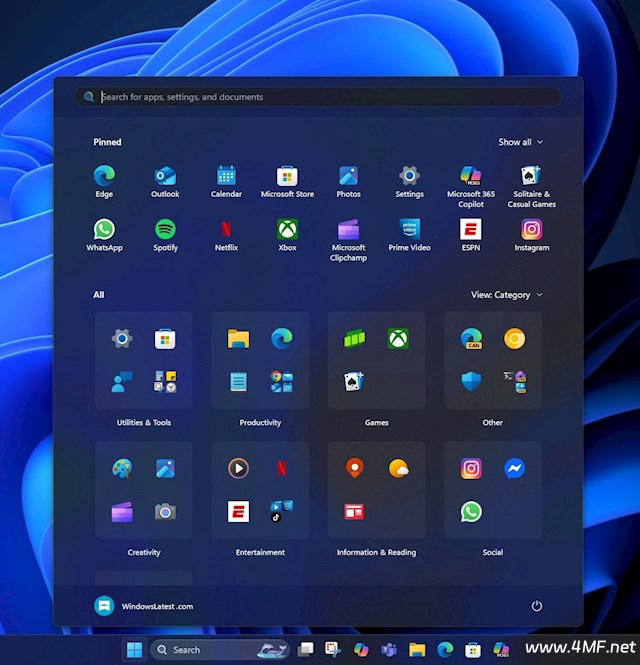 微软Windows 11开始菜单大改版!全部应用一页显示、推荐项可彻底关闭-免费杂货铺