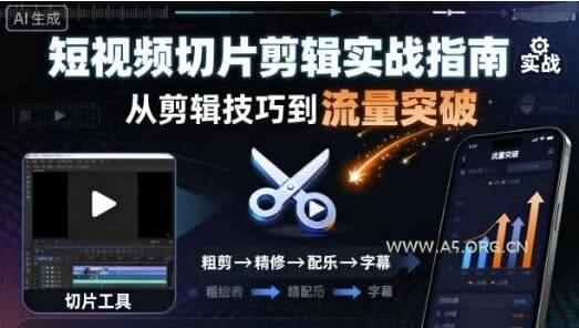 短视频切片剪辑实战指南,轻松实现流量突破与变现-是免费.NET