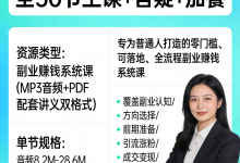 告别死工资，人人可操作的副业赚钱课（全30节主课+答疑+加餐）-是免费.NET