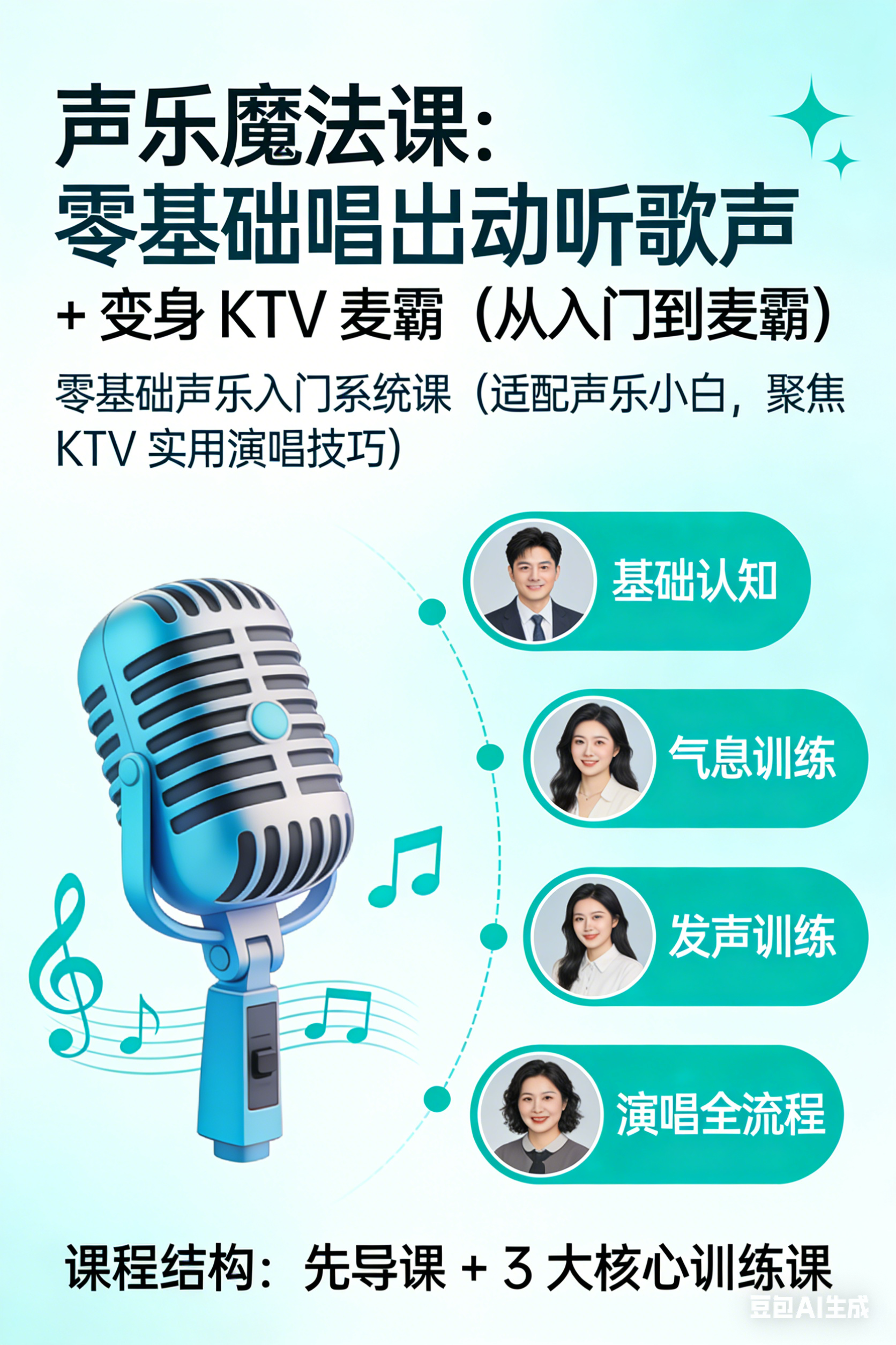 声乐魔法课:零基础唱出动听歌声 + 变身 KTV 麦霸(从入门到麦霸)-六美分资源网