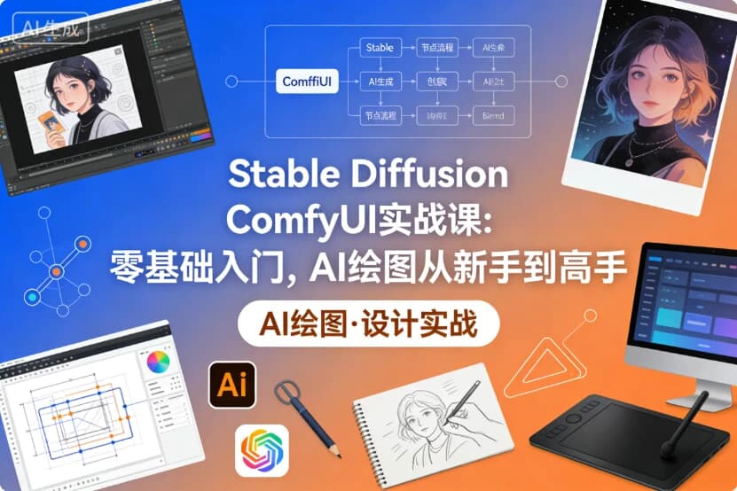 Stable Diffusion ComfyUI 实战课：AI绘图从新手到高手-是免费.NET