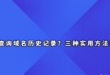 如何查询域名历史记录？三种实用方法速览-是免费.NET