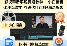 影视幕后解说赛道教学，小白福音，可进伙伴计划+精选独家-是免费.NET