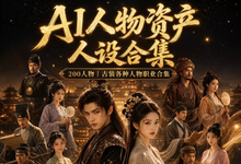AI漫剧短剧人物资产200个古代言情人物+提示词-是免费.NET